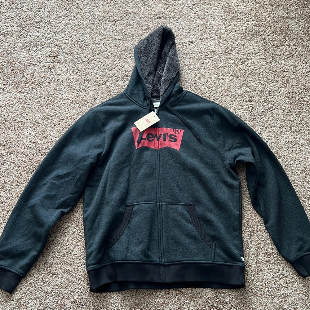 Levi’s hoodie, size XL, brand new, dark gray